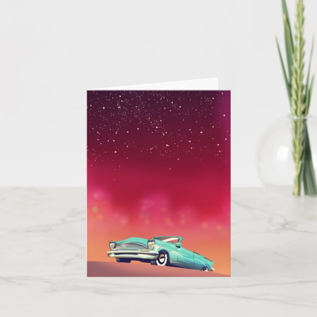 Vintage Old Car Holiday Card (Front)