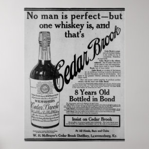 vintage old cedar brook whiskey print