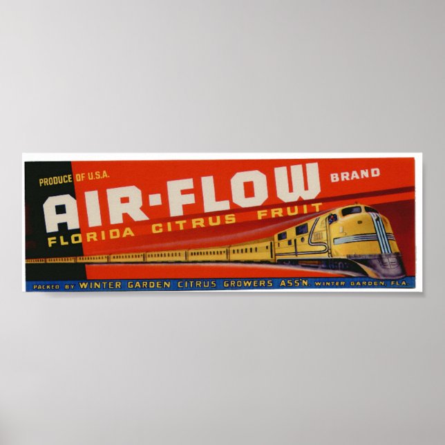 Vintage Old Citrus Fruit Crate Labels Poster (Front)