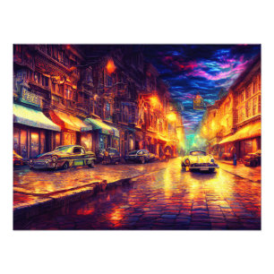 Vintage old City Photo Print