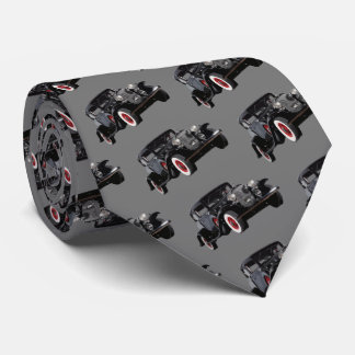 Vintage Old Classic Black Car Pattern Masculine Tie