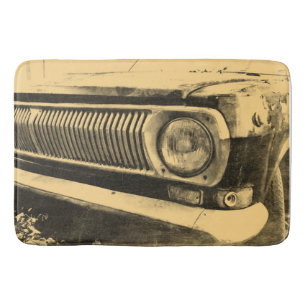 Vintage Old Classic Car Headlights Bath Mat
