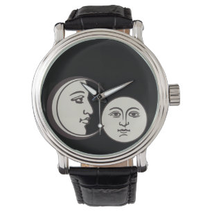 vintage old face and moon watch