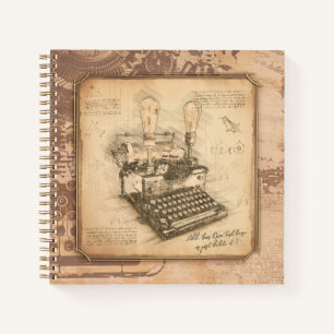 Vintage Old Fashion Art. Author / Writer Gift Notebook
