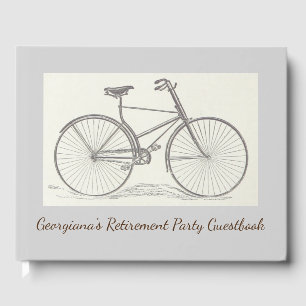 Vintage, Old Fashioned Bicycle Depiction Guest Book