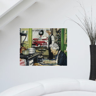 Vintage Old Fashioned Home Christmas Poster