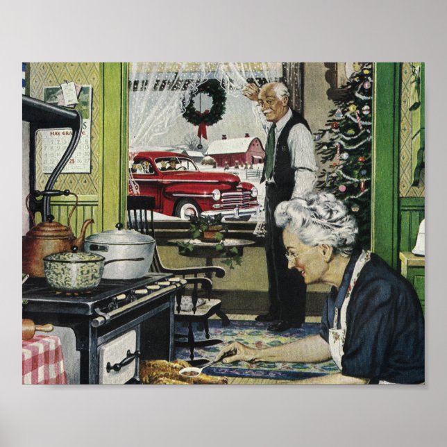 Vintage Old Fashioned Home Christmas Poster (Front)