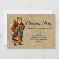 Vintage Old-Fashioned Santa Claus Christmas Party