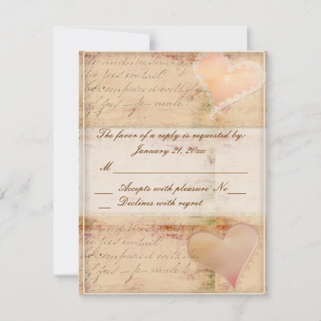 Vintage old fashioned wedding rsvp