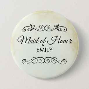 Vintage Old-Fashioned Western Wedding Party 7.5 Cm Round Badge