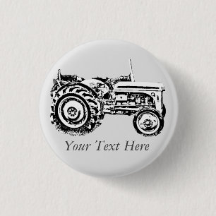 Vintage old grey massey fergison tractor 3 cm round badge