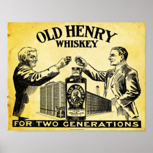 Vintage Old Henry Whiskey Poster