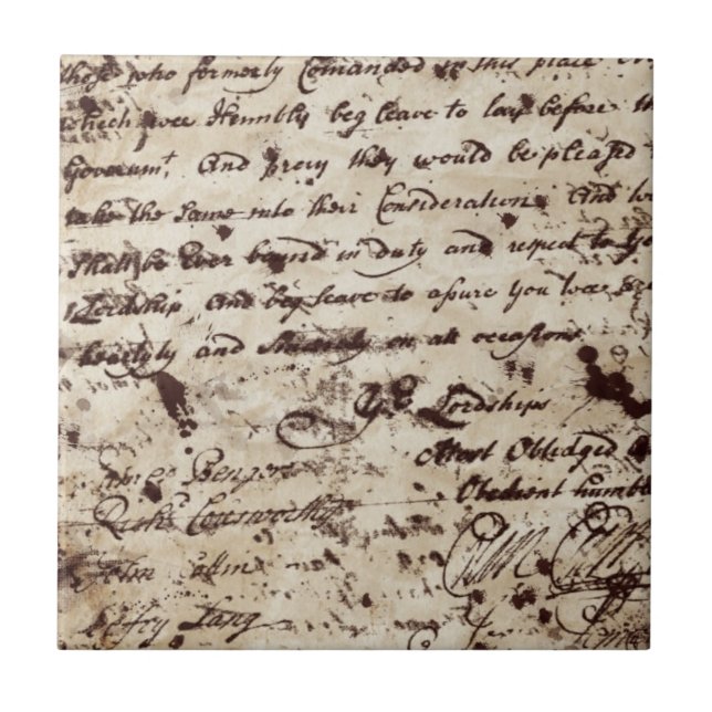 Vintage Old letter Ceramic Tile (Front)