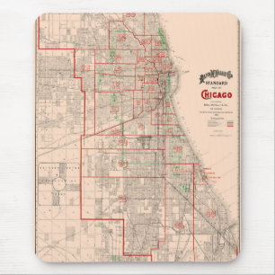 Vintage Old Map of Chicago - 1893 Mouse Pad