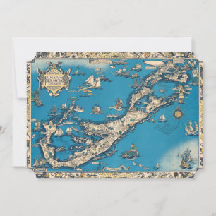 Vintage Old Map of the Bermuda Islands