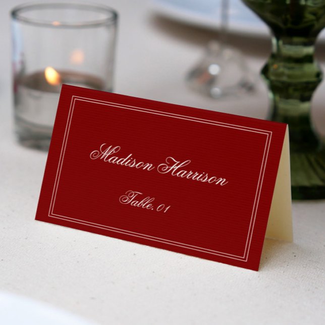 Vintage Old Money Burgundy Wedding Place Card DIY (Creator Uploaded)