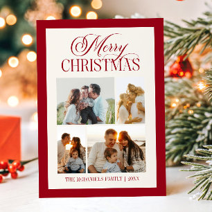Vintage Old Money Custom Picture Merry Christmas Holiday Card