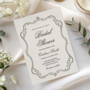 Vintage old money palace bridal shower invitation
