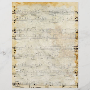Vintage Old Music Parchment Letterhead