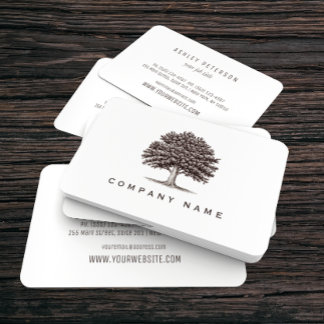 Vintage Old Oak Tree Elegant Business Card |||