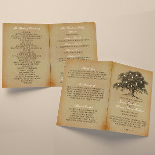 Vintage Old Oak Tree Wedding Collection - Program