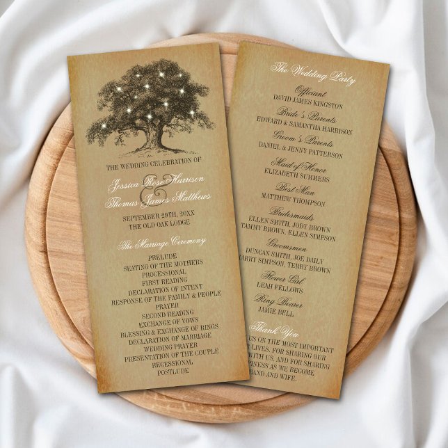 Vintage Old Oak Tree Wedding Collection - Program (Creator Uploaded)