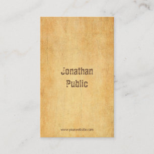 Vintage Old Paper Distressed Script Professional Business Card