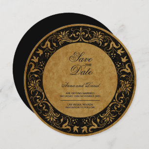 Vintage Old Paper Royal Save The Date Invitation
