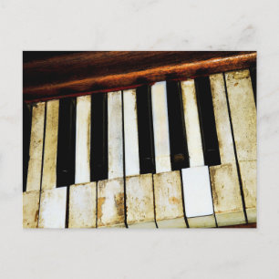Vintage old piano keys postcard