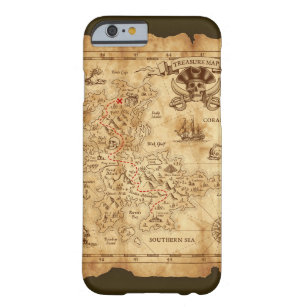 Vintage Old Pirate Treasure Map X Marks the Spot Barely There iPhone 6 Case