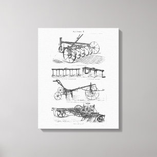 Vintage Old Ploughs Farm Equipment Agriculture Plo Canvas Print