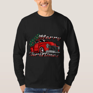 Vintage Old Red Truck Tree Merry Xmas - Red Truck T-Shirt