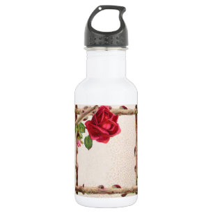 Vintage old rose rustic Victorian Antique Classic 532 Ml Water Bottle