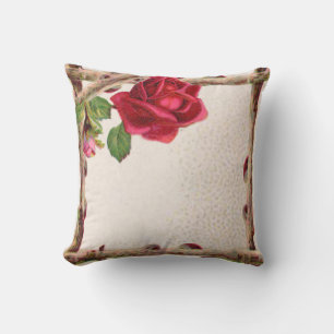 Vintage old rose rustic Victorian Antique Classic Cushion