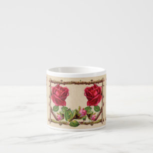 Vintage old rose rustic Victorian Antique Classic Espresso Cup