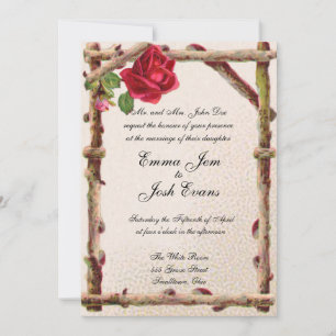 Vintage old rose rustic Victorian Antique Classic Invitation