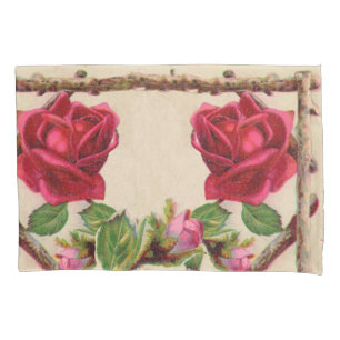 Vintage old rose rustic Victorian Antique Classic Pillowcase