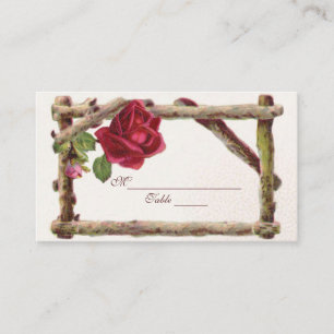Vintage old rose rustic Victorian Antique Classic Place Card
