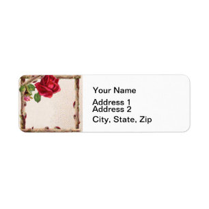 Vintage old rose rustic Victorian Antique Classic Return Address Label