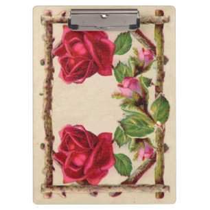 Vintage old rose rustic Victorian Antique Clipboard
