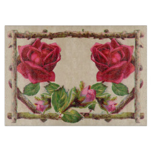 Vintage old rose rustic Victorian Antique Cutting Board