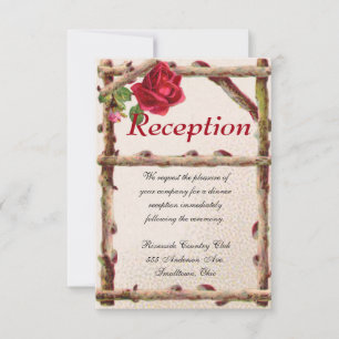 Vintage old rose rustic Victorian Antique Invitation