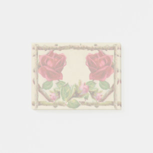 Vintage old rose rustic Victorian Antique Post-it Notes