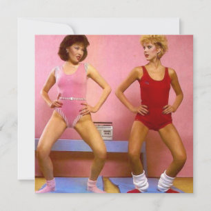 Vintage "Old School Aerobics" Flat Note Card