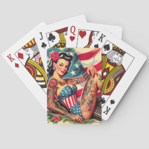 Vintage Old School Tattoo Pin Up Playing Cards