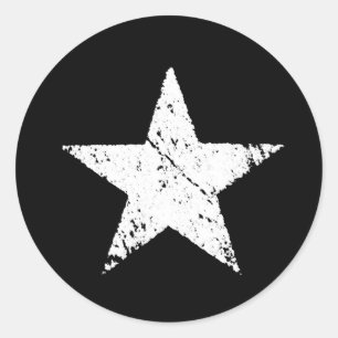 vintage old scratched paint star army symbol classic round sticker