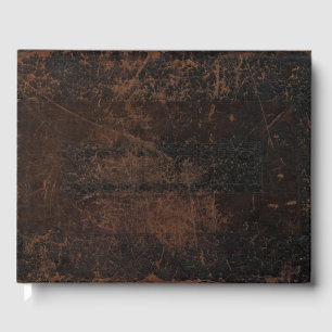 Vintage Old Scuffed Leather (Faux) Wedding Guest Book