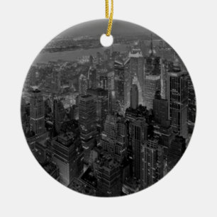 Vintage Old Style New York City Script Ceramic Tree Decoration