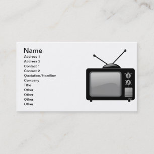Vintage old television business card