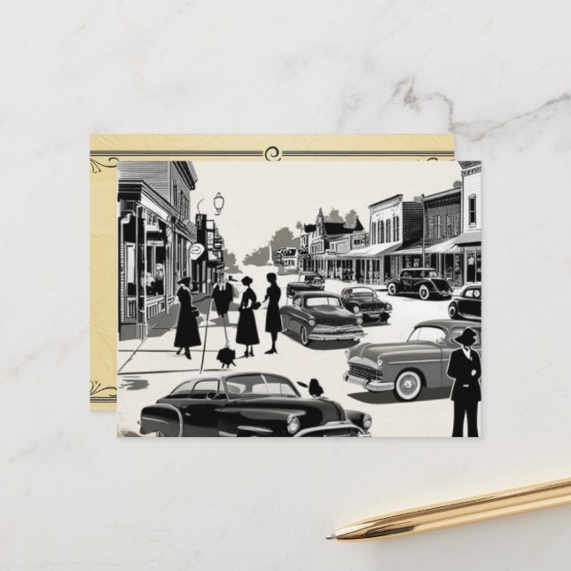 vintage old time postcard (Front/Back In Situ)